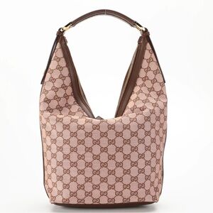 Gucci Brown Canvas Hobo Bag